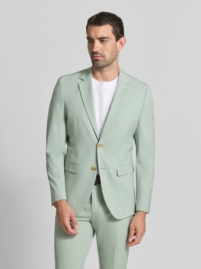 Männermodel draagt Slim Fit Sakko met viscose, model 'LIAM' van Selected Homme in lichtgroen, Heren, Ganzkörperansicht van voren