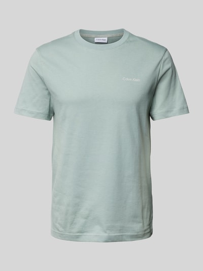 CK Calvin Klein T-shirt met labelprint, model 'ENLARGED' Mintgroen - 2