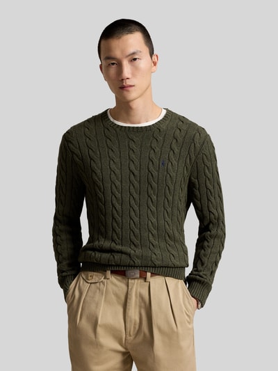 Polo Ralph Lauren Regular Fit Pullover aus reiner Baumwolle Oliv 4