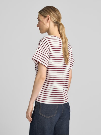 s.Oliver RED LABEL T-shirt o kroju relaxed fit z czystej bawełny Bordowy 5