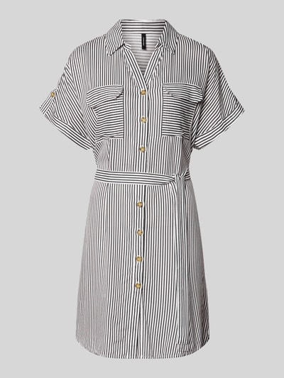 Produktfoto, Fließendes Freizeitkleid aus reiner Viskose Modell 'BUMPY' von Vero Moda, efekt: jednolity kolor, krój: swobodny, długość mini, dekolt w serek, pas na plecach, listwa guzikowa, rękaw: krótki rękaw, wykończenie materiału: popelina, materiał: czysta wiskoza