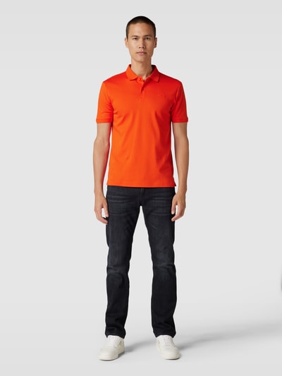 CK Calvin Klein Koszulka polo o kroju slim fit z bawełny z detalem z logo Pomarańczowy 1