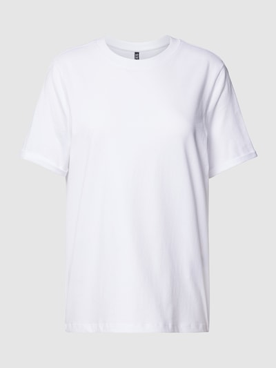 Pieces T-Shirt mit fixierten Ärmelumschlägen Weiss 2