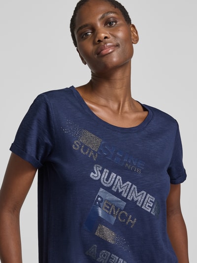 monari T-Shirt mit Statement-Print Marine 3