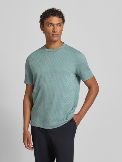 Emporio Armani T-Shirt mit geripptem Rundhalsausschnitt Tuerkis 4