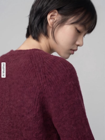 Selected Relaxed Fit Strickjacke aus Woll-Mix Modell 'LULU' Bordeaux 3