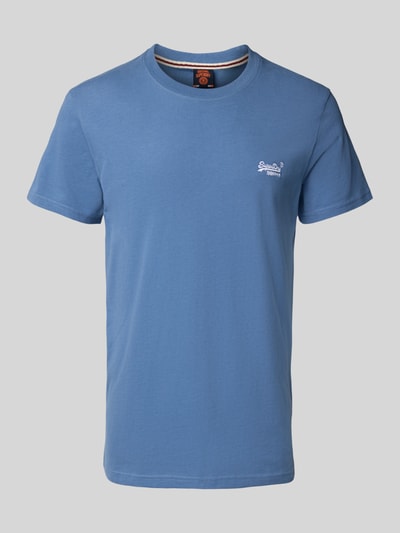 Superdry T-shirt met labelstitching Oceaanblauw - 2