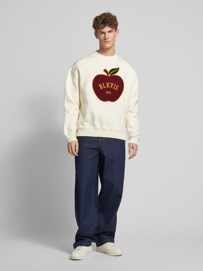 BLKVIS Sweatshirt mit Label-Stitching Offwhite 1