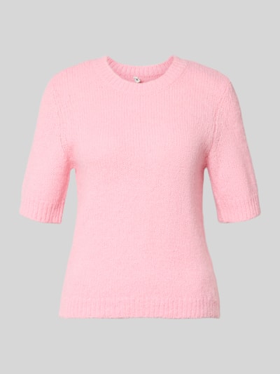 Produktfoto, Regular Fit Strickpullover mit Woll-Anteil Modell 'STARLA' von ONLY, jednolity kolor, melanż, okrągły dekolt, krótki rękaw, prążkowane wykończenia, dzianina, mieszanka materiałów z dodatkiem wełny