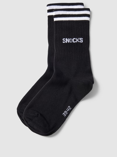 Snocks Socken mit Streifenmuster Modell 'Retro' im 2er-Pack Black 1