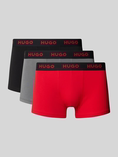 HUGO Regular Fit Trunks aus Baumwoll-Mix im 3er-Pack Black 1