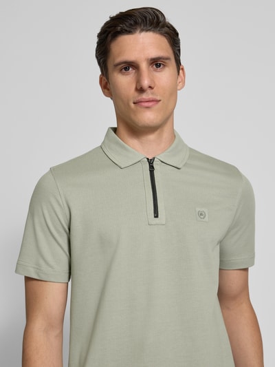 Lerros Regular fit poloshirt met logodetail Lindegroen - 3