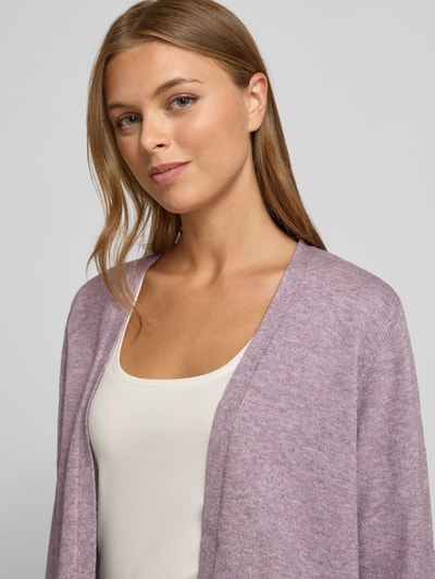 Vila Kardigan z dzianiny z przodem bez zapięcia model ‘VIRIL’ Fiołkoworóżowy 3