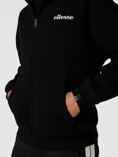 Ellesse Bluza rozpinana z wyhaftowanym logo model ‘MICHELANGELO’ Czarny 3