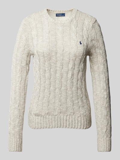 Polo Ralph Lauren Gebreide pullover met kabelpatroon, model 'RAGG JULIE' Beige gemêleerd - 2