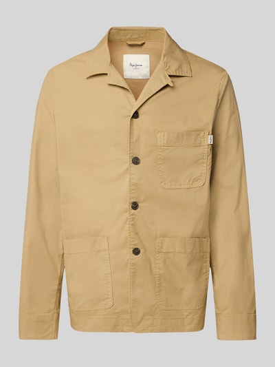 Pepe Jeans Regular fit overhemdjack van katoenmix Kaki - 2