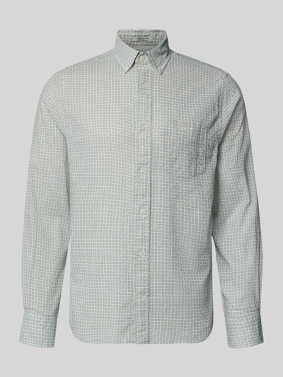 Produktfoto, Regular Fit Freizeithemd aus Leinen-Baumwoll-Mix von Gant im Allover-Look mit Button-Down-Kragen, helle Farben, strukturierte Stofftextur