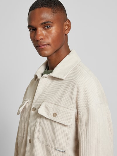 Casual Friday Overhemdjack met borstzakken, model 'corduroy' Offwhite - 3