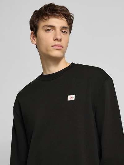 Calvin Klein Jeans Sweatshirt met labeldetail en ronde hals Zwart - 3