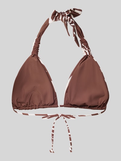 Produktfoto, Bikini-Oberteil mit Schnürung Modell 'COASTLINE' von Seafolly, brązowy kolor, materiał elastyczny, multi fit, damski, faktura gładka
