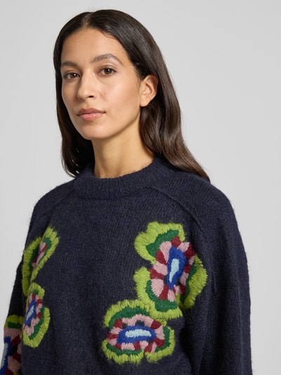 Essentiel Antwerp Loose fit pullover met wol Marineblauw - 3