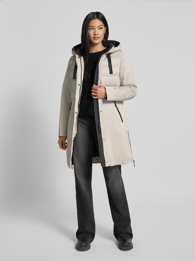 Amber & June Steppmantel mit Kapuze Kitt 1