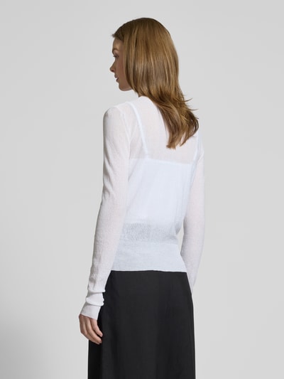 Max Mara Studio Cardigan mit Rundhalsausschnitt Modell 'CORINTO' Weiss 5
