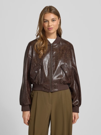 Drykorn Bomberjacke in Leder-Optik Modell 'MARHAM' Bordeaux 4