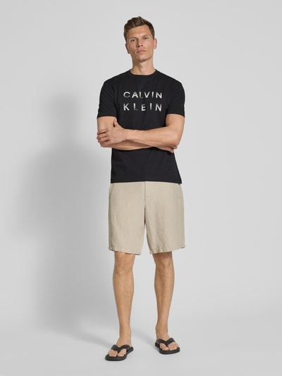 CK Calvin Klein T-Shirt mit Label-Print Black 1