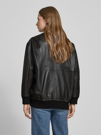Weekend Max Mara Loose Fit Lederjacke mit Reißverschluss Modell 'TATICCO' Black 5