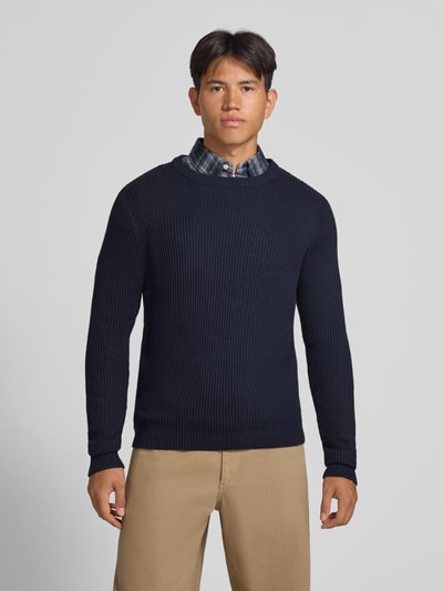 JACK & JONES Strickpullover mit Rundhalsausschnitt Modell 'PANNEL' Marine 4