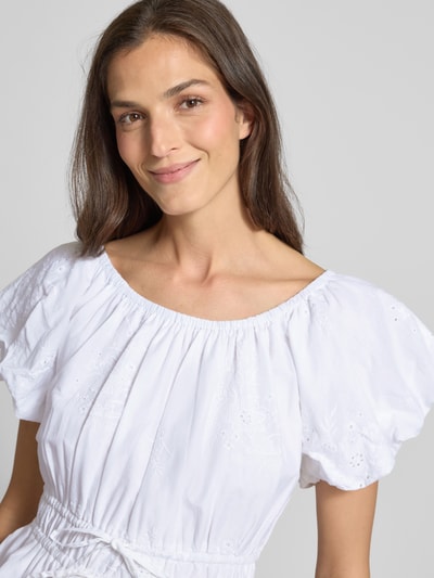 Lauren Ralph Lauren Bluse mit Lochstickerei und Puffärmeln Weiss 3