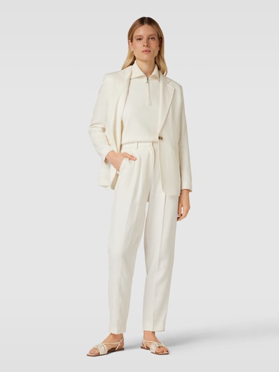 BOSS Black Women Linnen blazer met paspelzak Offwhite - 1