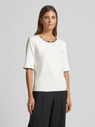 Marc Cain Regular Fit T-Shirt mit Animal-Print Offwhite 4