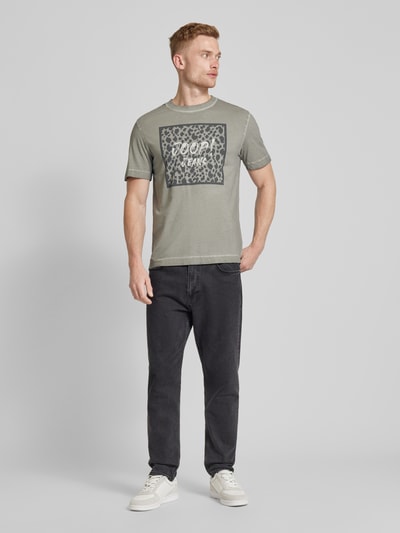 JOOP! Jeans T-Shirt mit Label-Print Mittelgrau 1