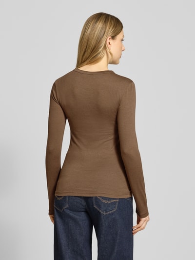 OPUS Shirt met lange mouwen en ronde hals, model 'Sifa' Lichtbruin - 5