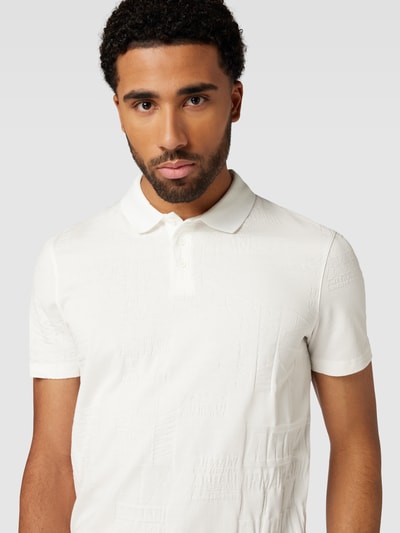 ARMANI EXCHANGE Poloshirt mit Label-Strukturmuster Offwhite 3