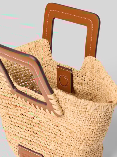 Staud Handtasche mit Tragehenkeln Modell 'SHIRLEY RAFFIA' Sand 5