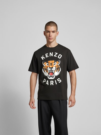 Kenzo T-Shirt mit Label-Print Black 4