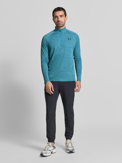 Under Armour Funktionsshirt mit Logo und Reißverschluss Petrol 1