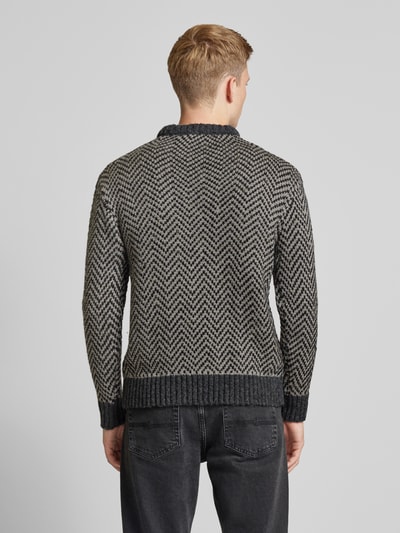 SELECTED HOMME Strickpullover mit Rundhalsausschnitt Modell 'HARRY' Graphit 5