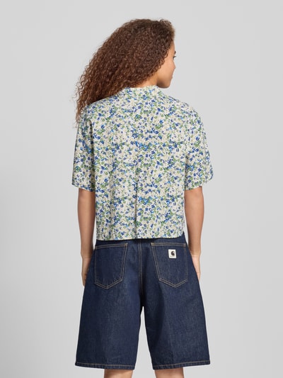 Marc O'Polo Denim Regular Fit Bluse im Allover-Look mit 1/2-Arm Royal 5