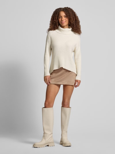 Only Regular Fit Skort in weicher Velours-Optik Modell 'INA' Taupe Melange 1