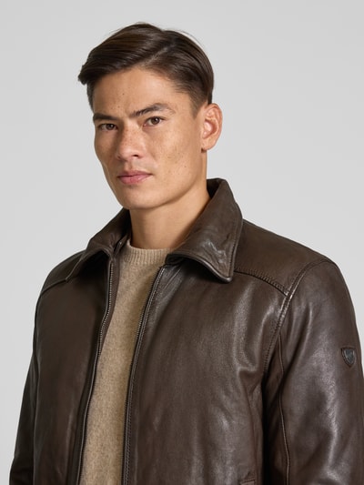 Gipsy Bomberjacke in Leder-Optik Dunkelbraun 3