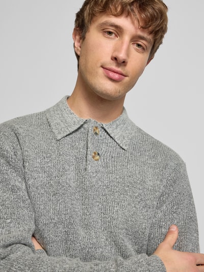 Redefined Rebel Strickpullover mit Polokragen Modell 'NIXON' Hellgrau Melange 3