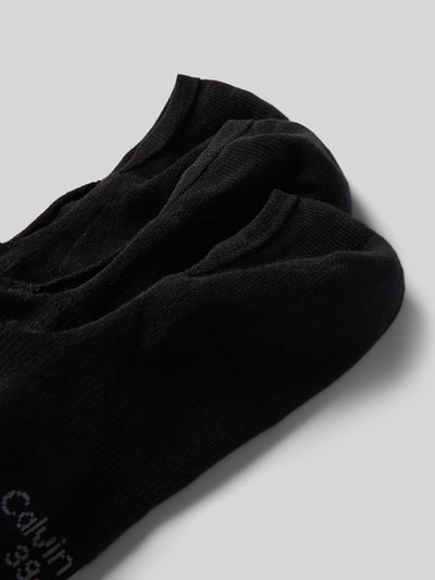 CK Calvin Klein Sokken met logostitching in een set van 3 paar, model 'Footie' Zwart - 2