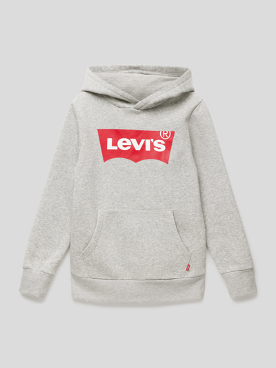 Levi’s® Kids Hoodie met ribboorden, model 'BATWING' Middengrijs gemêleerd - 1