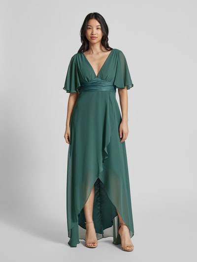 Jake*s Cocktail Abendkleid mit V-Ausschnitt Schilf Melange 4