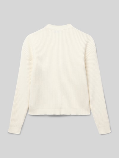 Only Regular fit gebreid jack van viscosemix, model 'MANDY' Ecru - 3