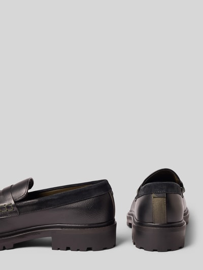 Barbour Loafer aus Rindsleder-Mix Modell 'Croxton' Black 2